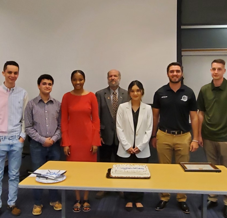 Students and faculty at awards ceremony